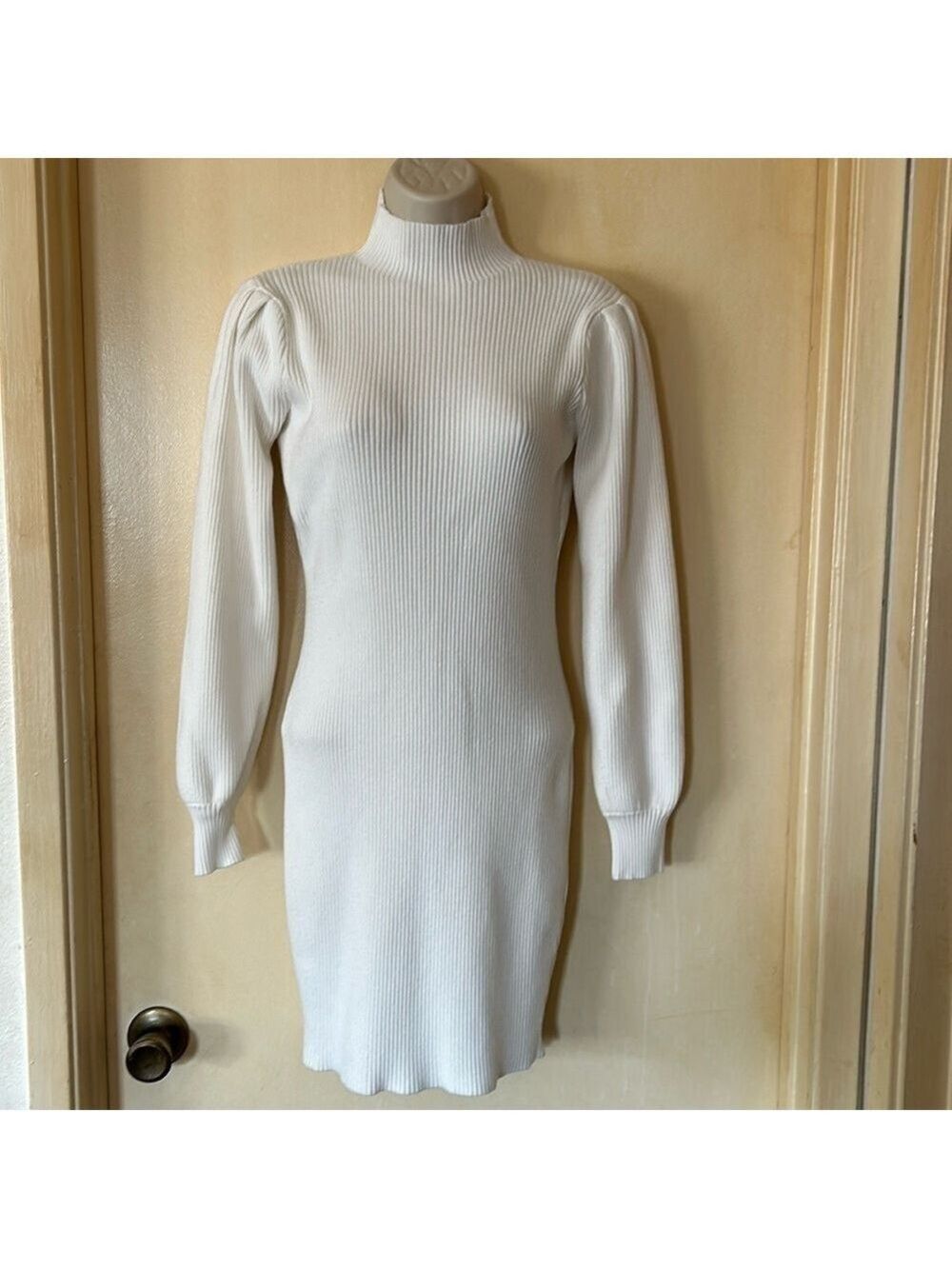 Winter white mock turtleneck sweater dress size S